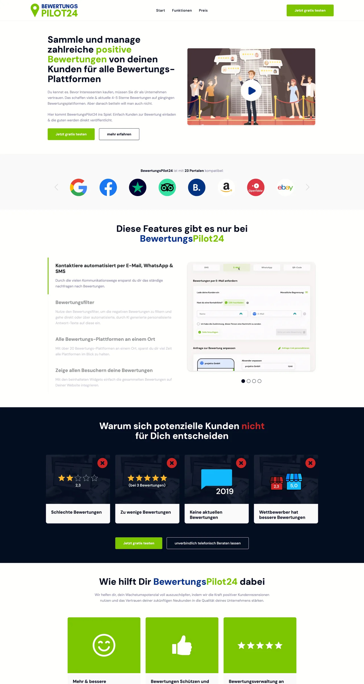 Landingpage Referenz Bewertungspilot24