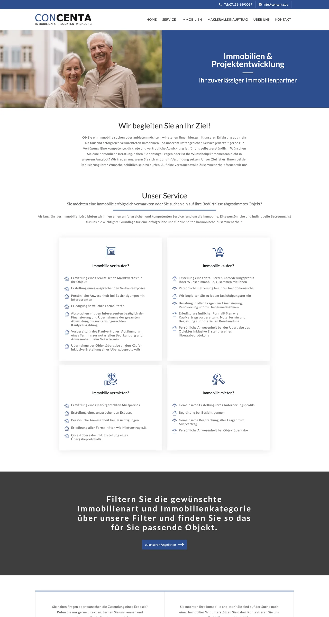 Website Referenz CONCENTA Immobilien