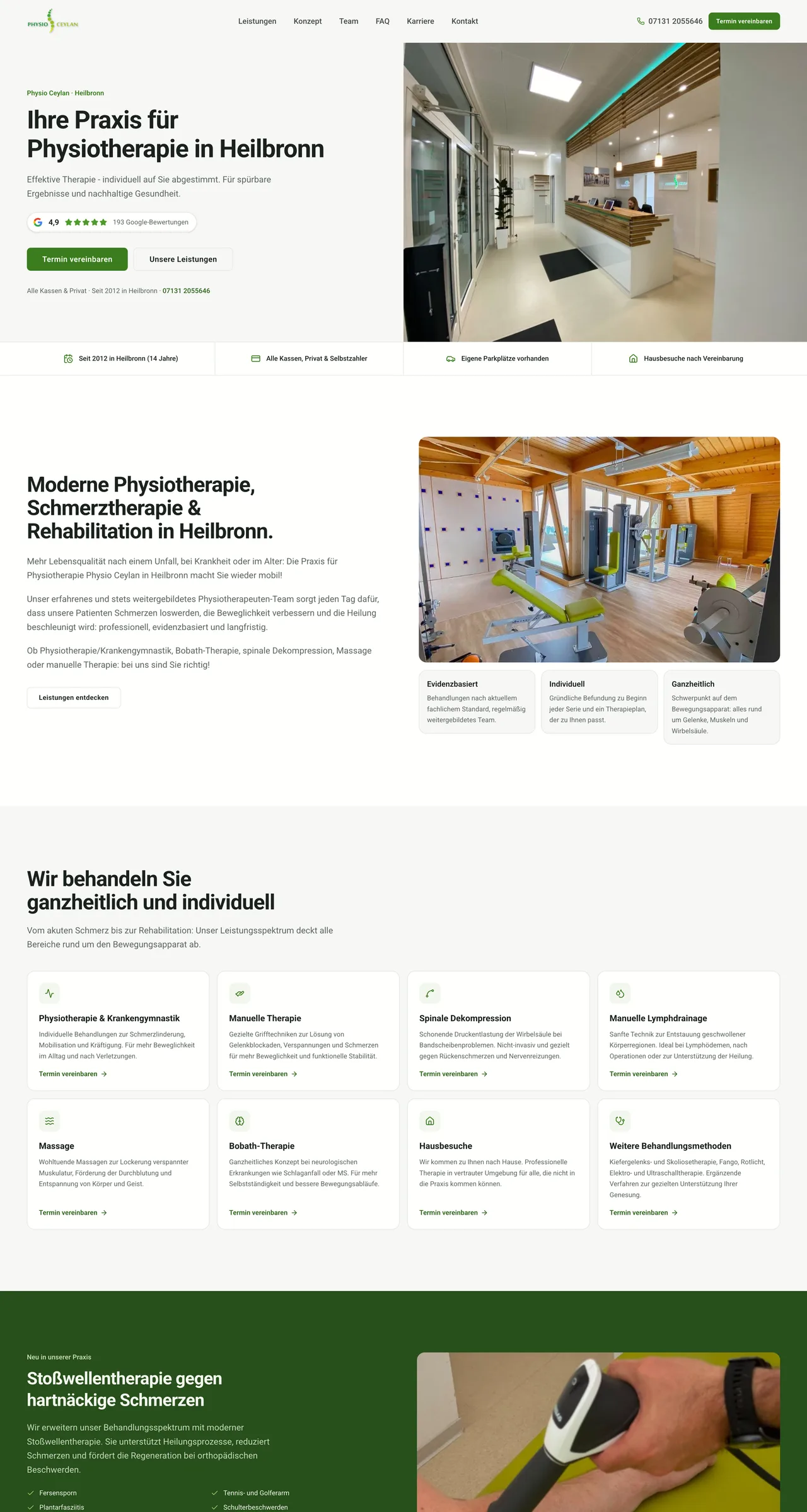 Website Referenz Physiotherapie Ceylan
