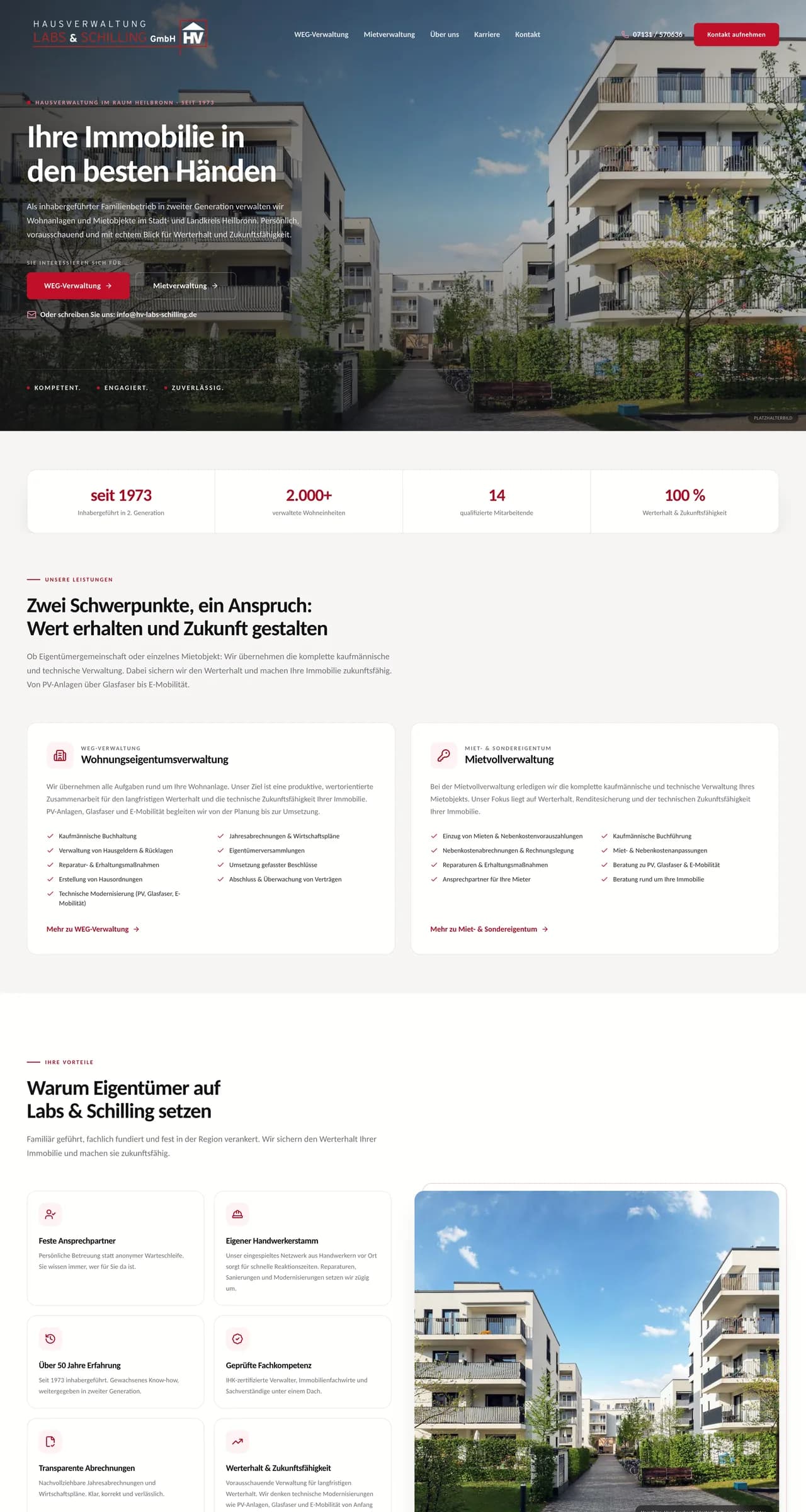 Website Referenz Labs & Schilling Hausverwaltung